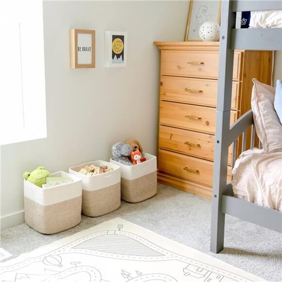 Storage Cubes 11 Inch Cotton Rope Woven Baskets for Organizing - Picture 4 of 7